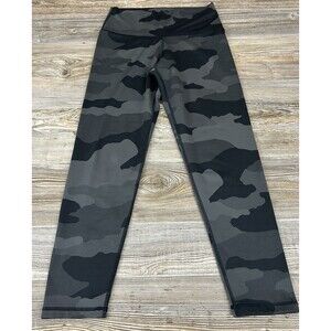Aerie Chill Play Move Camo Print  Leggings Size L  Ankle Gray & Black Mid Rise